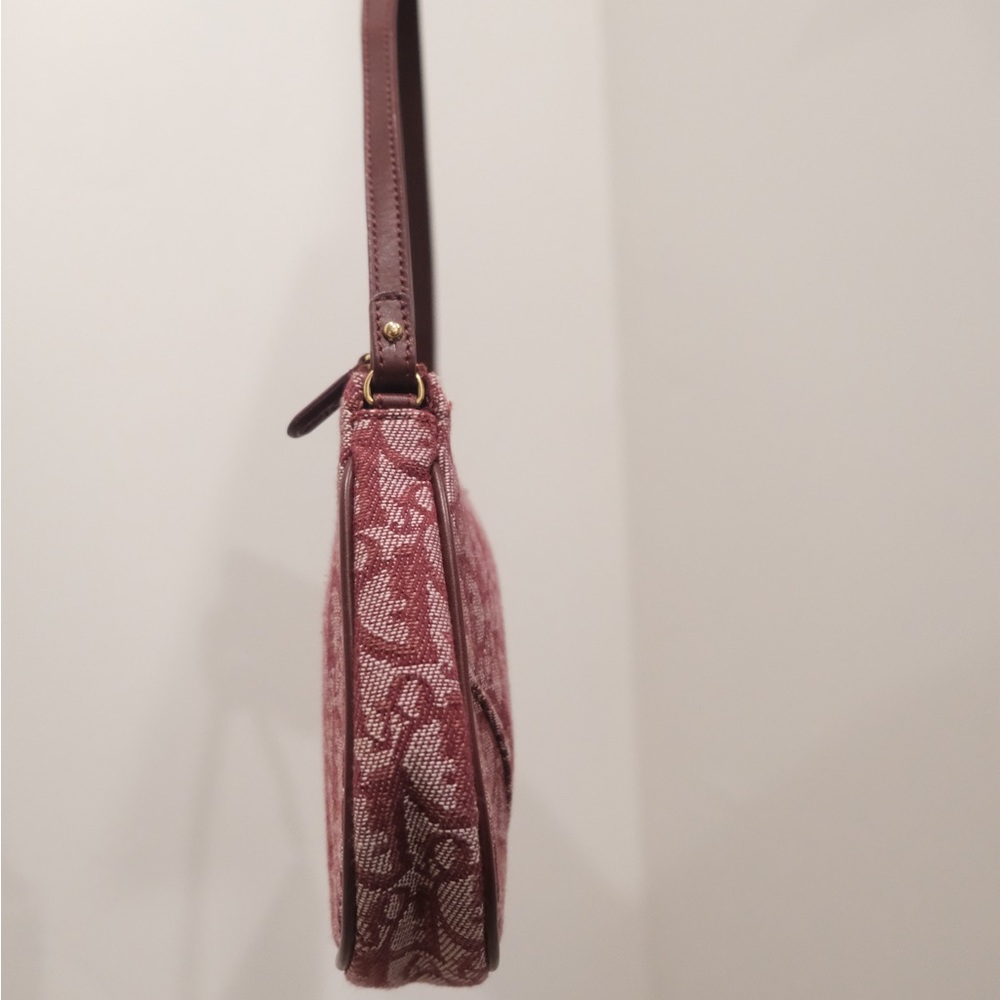 Dior Maroon Monogram Saddle Shoulder Bag - Picture 2 of 11